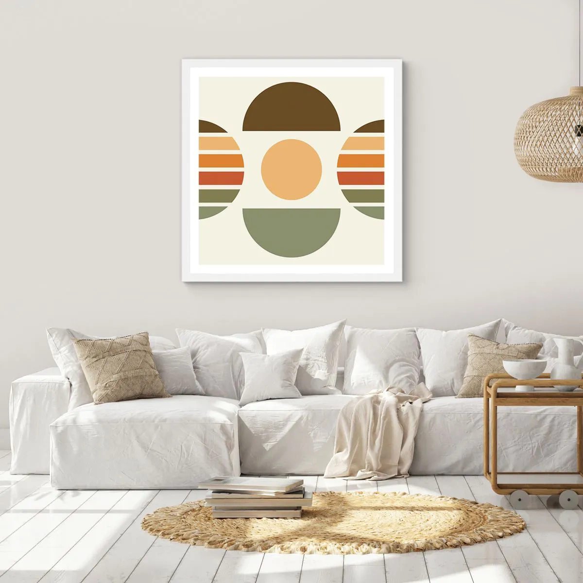 Pôster em moldura branca - Em tons terrosos - 30x30 cm