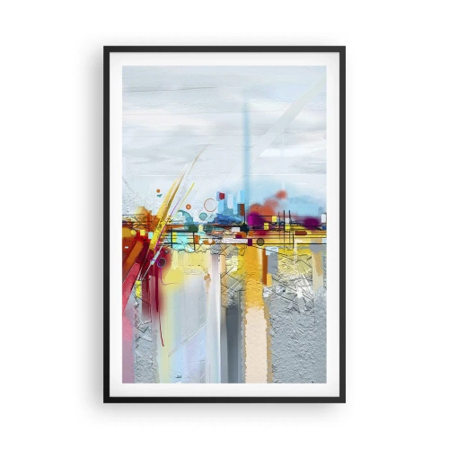 Pôster com moldura preta - Ponte da alegria sobre o rio da vida - 61x91 cm