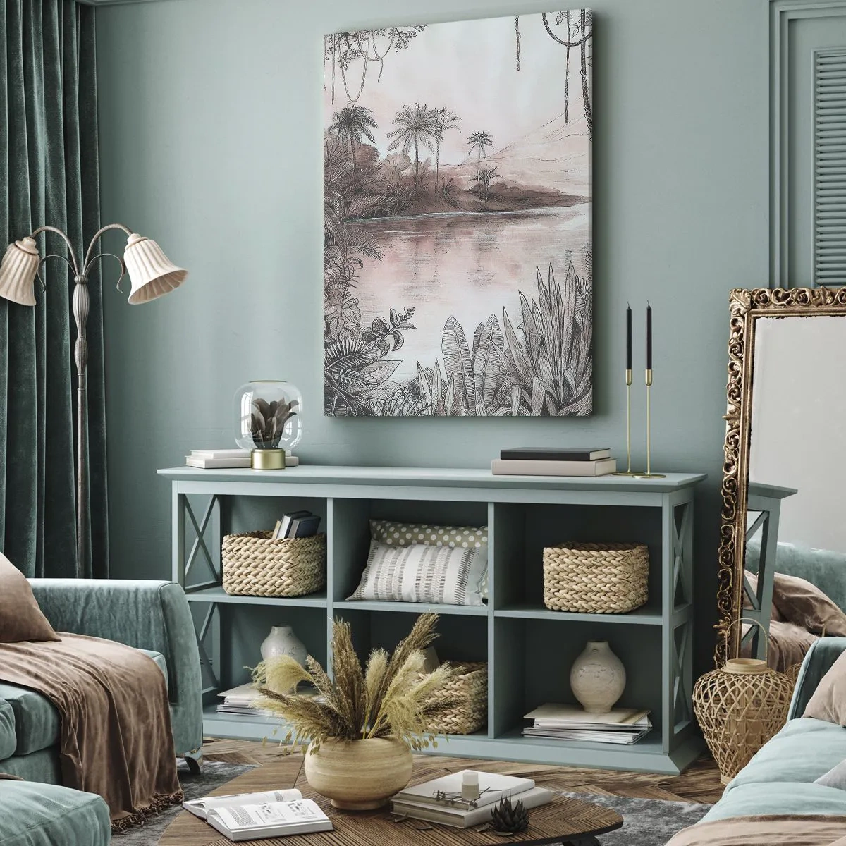 Quadro em tela - Diário de um explorador do século 19 - 65x120 cm