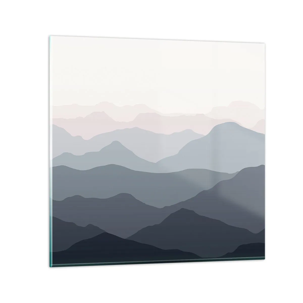 Quadro em vidro - Ondas de montanha - 30x30 cm