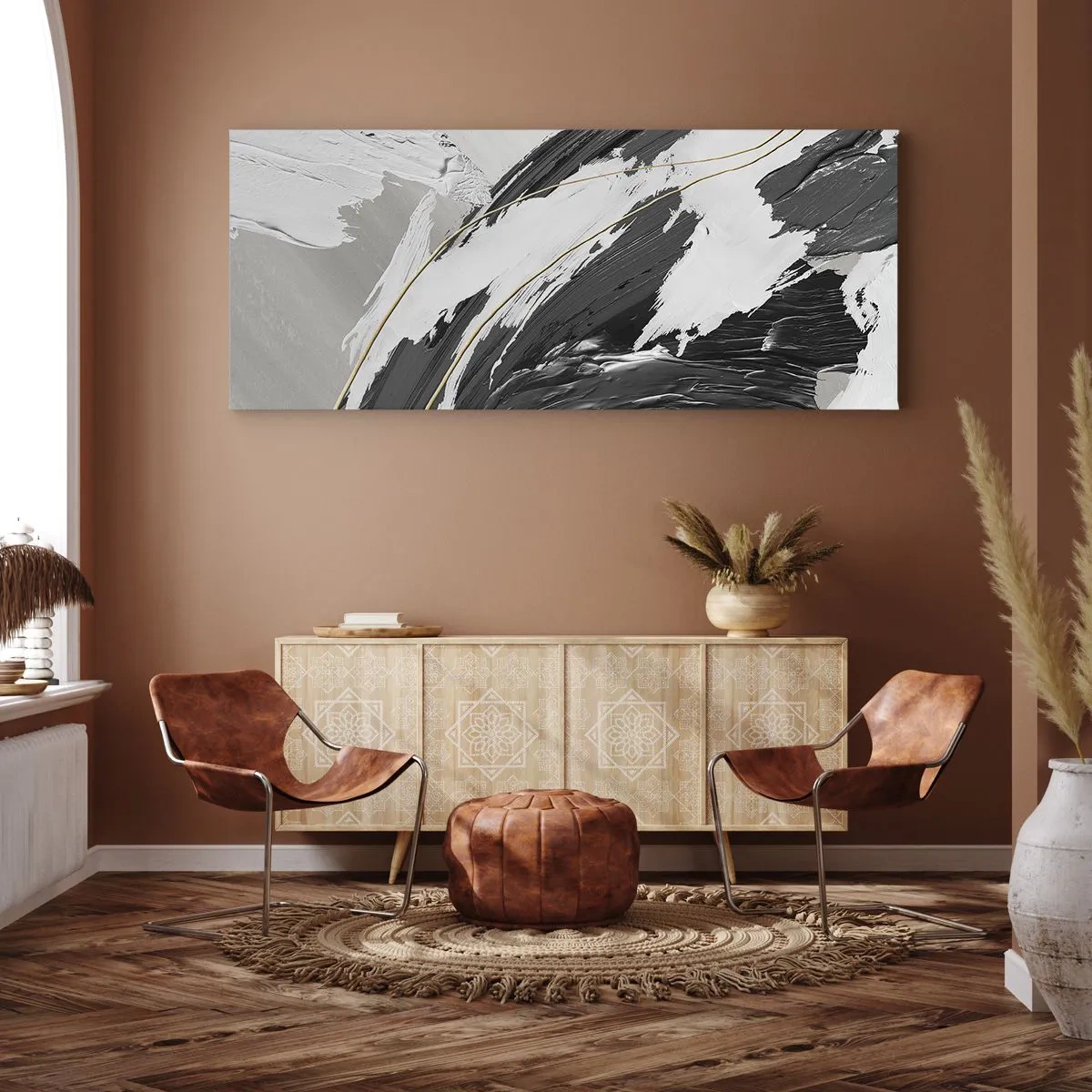 Quadro em tela - Abstração em grande escala - 160x50 cm