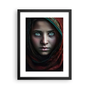 Pôster com moldura preta - Princesa oriental - 30x40 cm