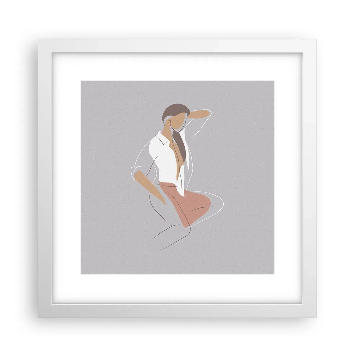 Pôster em moldura branca - O esboço do encanto - 30x30 cm