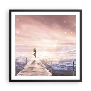 Pôster com moldura preta - À luz de um sonho - 60x60 cm