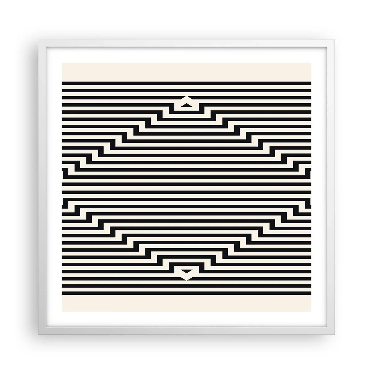 Pôster em moldura branca - Ilusão geométrica - 60x60 cm
