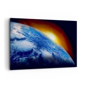 Quadro em tela - Nascer do sol sobre o planeta azul - 120x80 cm