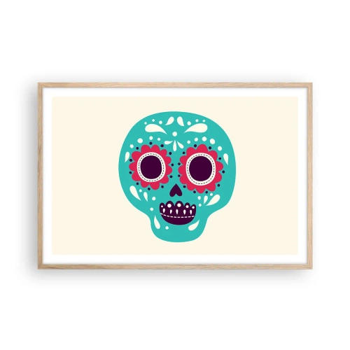 Pôster com moldura de carvalho claro - Vida – diversão até a morte - 91x61 cm