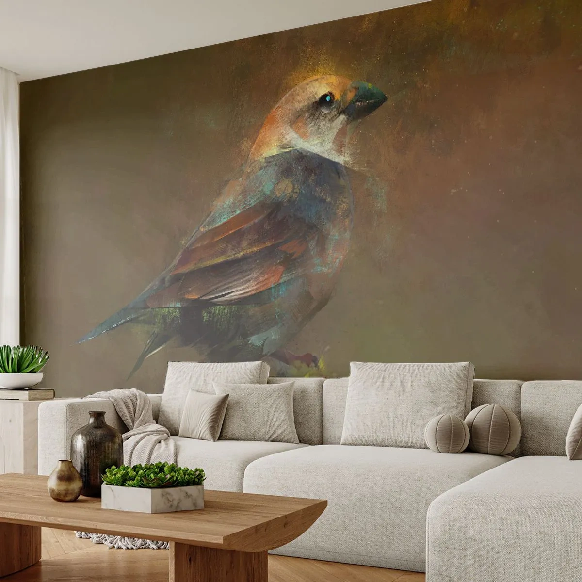 Papel de parede personalizado Premium Canvas - Pardal, pequeno passarinho - Abstração, Pássaro, Natureza