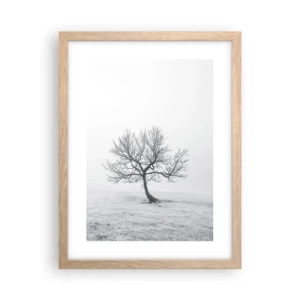 Pôster com moldura de carvalho claro - Contra o nada - 30x40 cm