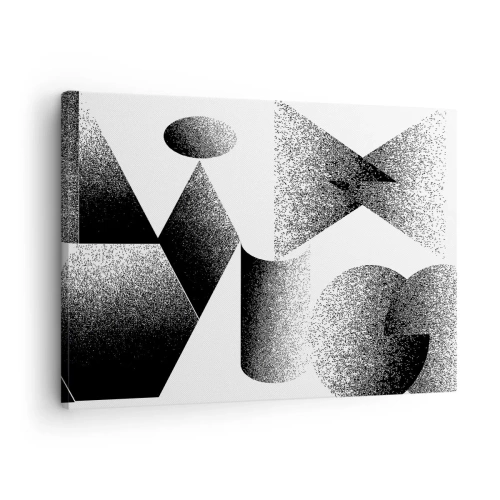 Quadro em tela - Geometria composta de ângulos e formas ovais - 70x50cm - Ângulos e ovais - Decoração de parede moderna para a sala de estar e quarto ARTTOR