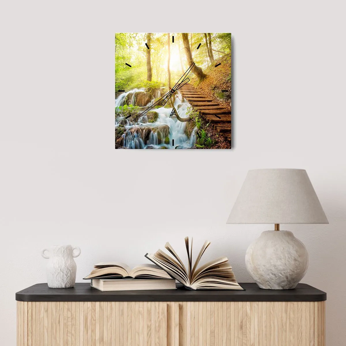 Relógio de parede - Relógio em vidro - O desejado refresco - 40x40 cm