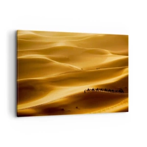 Quadro em tela - Caravana nas ondas do deserto - 100x70 cm