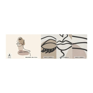 Amostra de papel de parede Premium Canvas - Uma certa linha de beleza - Abstração, Rosto de Mulher, Gráficos - 100x30 cm