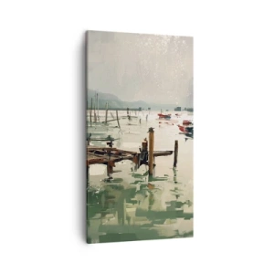 Quadro em tela - Mergulhado na lua derretida - 45x80 cm