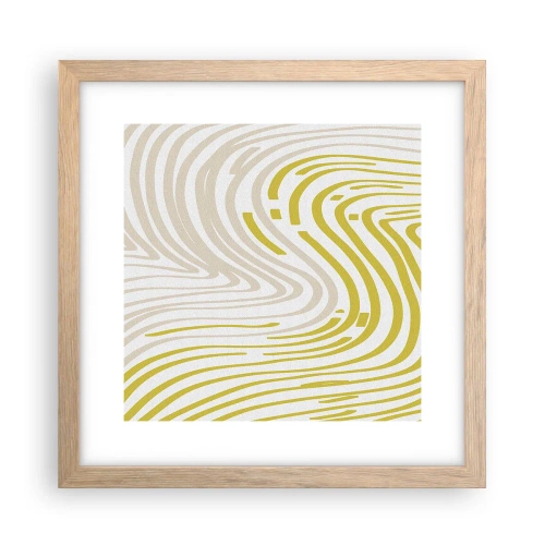 Pôster com moldura de carvalho claro - Uma composição com uma curvatura suave - 30x30 cm