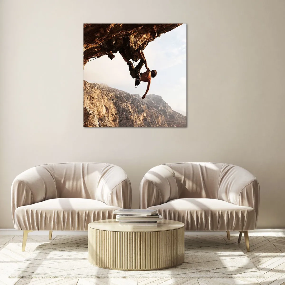 Quadro em vidro - O mundo encolhido num punhado de rochas - 40x40 cm
