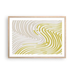 Pôster com moldura de carvalho claro - Uma composição com uma curvatura suave - 70x50 cm