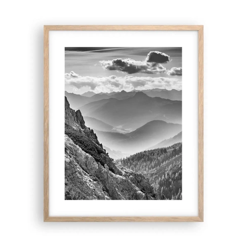 Pôster com moldura de carvalho claro - Até ao horizonte - 40x50 cm