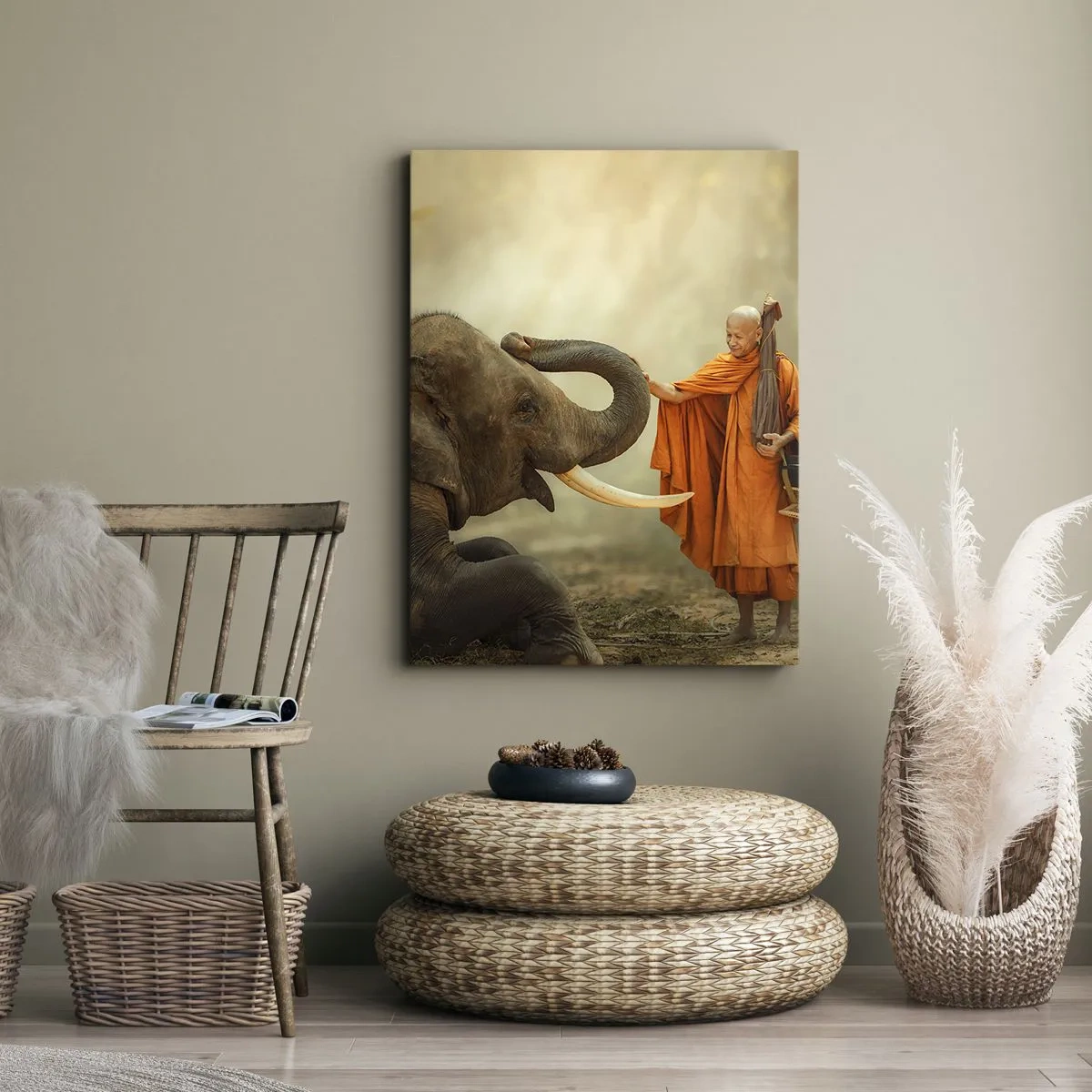 Quadro em tela - Encontro na viagem - 45x80 cm