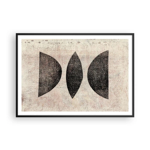 Pôster com moldura preta - Abstração étnica - 100x70 cm