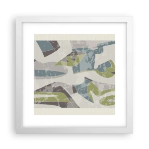 Pôster em moldura branca - Composição atrás do vidro - 30x30 cm