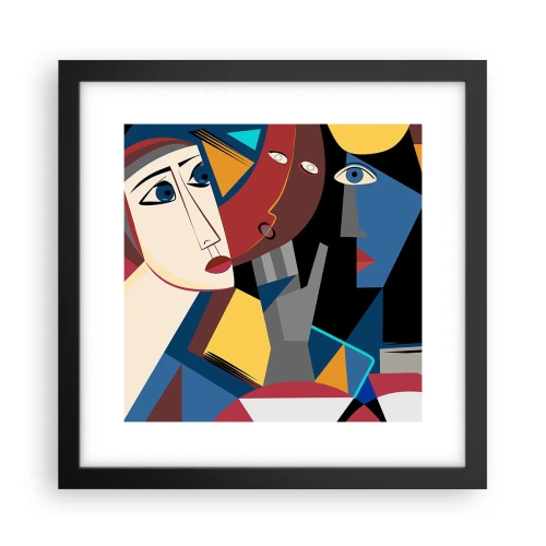 Pôster com moldura preta - Uma conversa entre cubistas - 30x30 cm