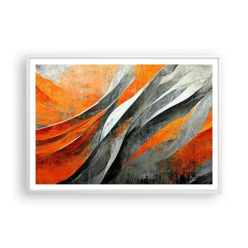 Pôster em moldura branca - Calor e frio - 100x70 cm