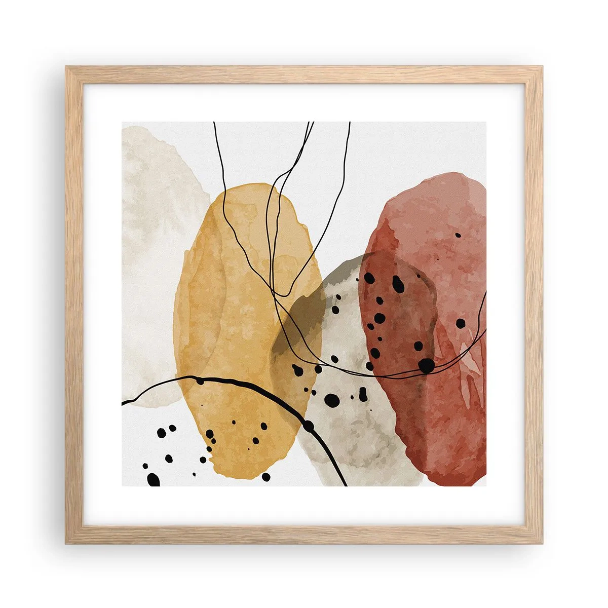 Pôster com moldura de carvalho claro - Como o ar leve e transparente - 40x40 cm