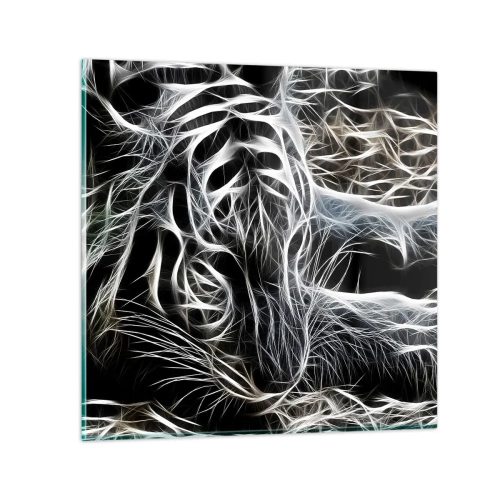 Quadro em vidro - Um estudo da leveza do gato - 40x40 cm