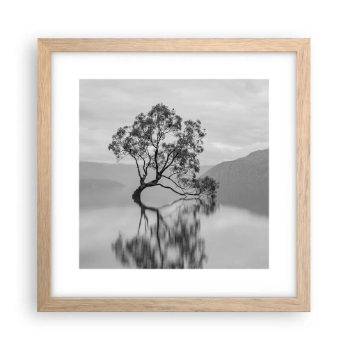 Pôster com moldura de carvalho claro - Existe um país assim - 30x30 cm