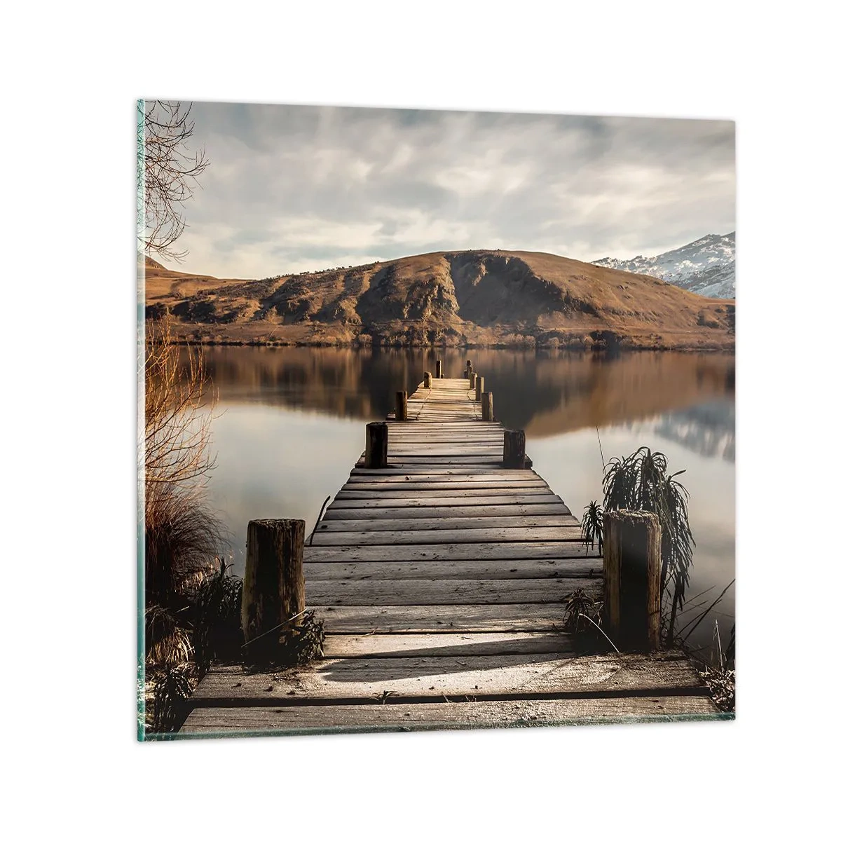 Quadro em vidro - Paisagem em silêncio - 30x30 cm