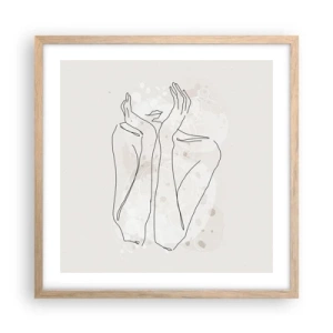 Pôster com moldura de carvalho claro - Momento de sonho - 50x50 cm