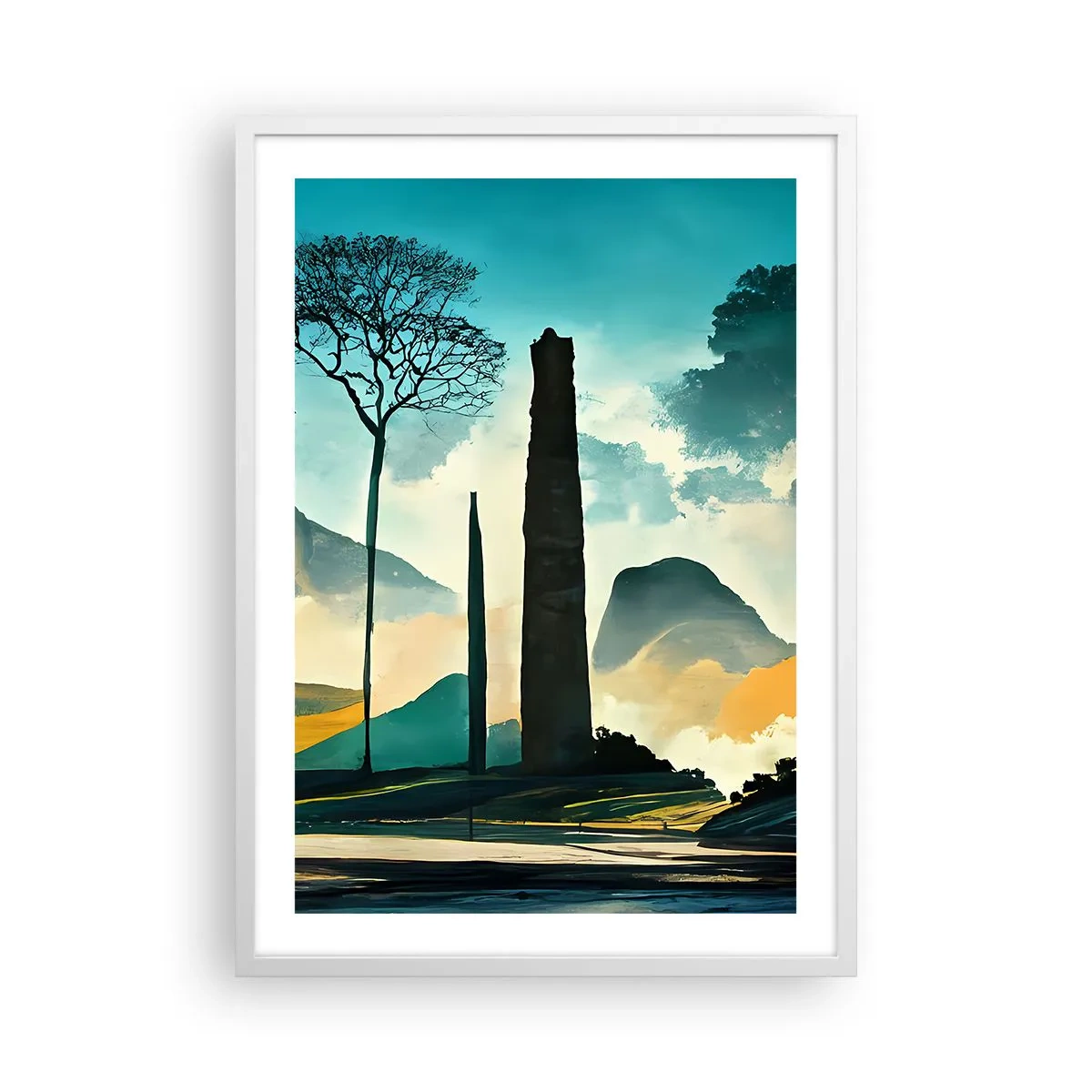 Pôster em moldura branca - Cada vez mais alto - 50x70 cm