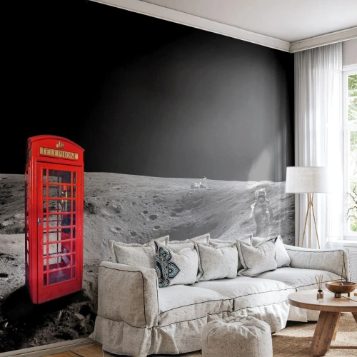 Papel de Parede Premium Canvas - Piada espacial - Abstração, Lua, Astronauta - 350x256 cm