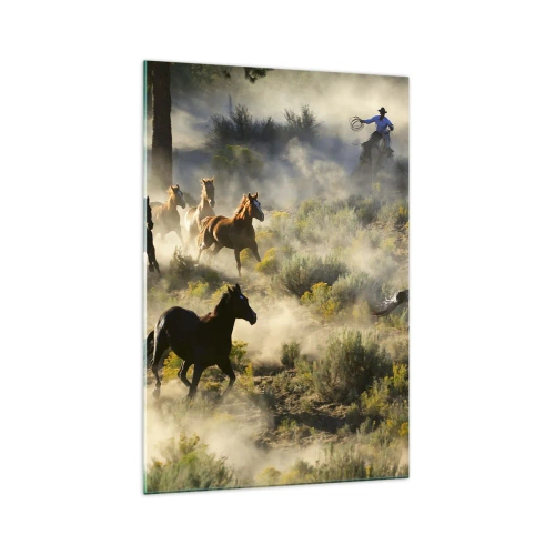 Quadro em vidro - Competição - liberdade ou força masculina? - 70x100 cm