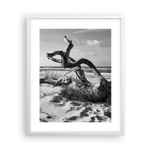 Pôster em moldura branca - Escultura do mar - 40x50 cm