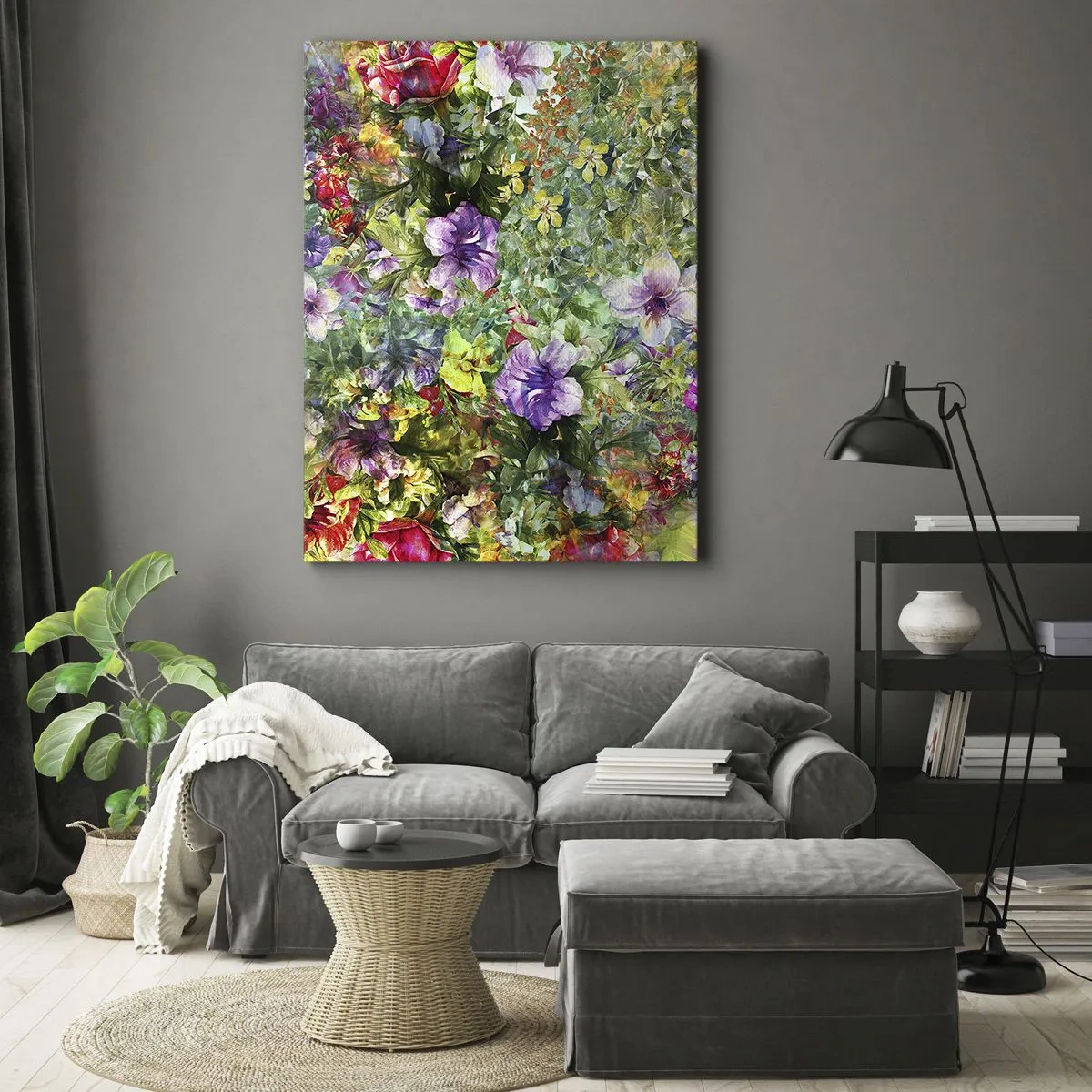 Quadro em tela - Nas flores para a perdição - 65x120 cm