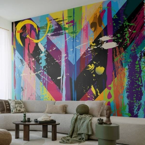 Papel de Parede Autocolante Deluxe Sticker - De cima para baixo - Abstração, Pedaço, Gráficos - 200x140 cm