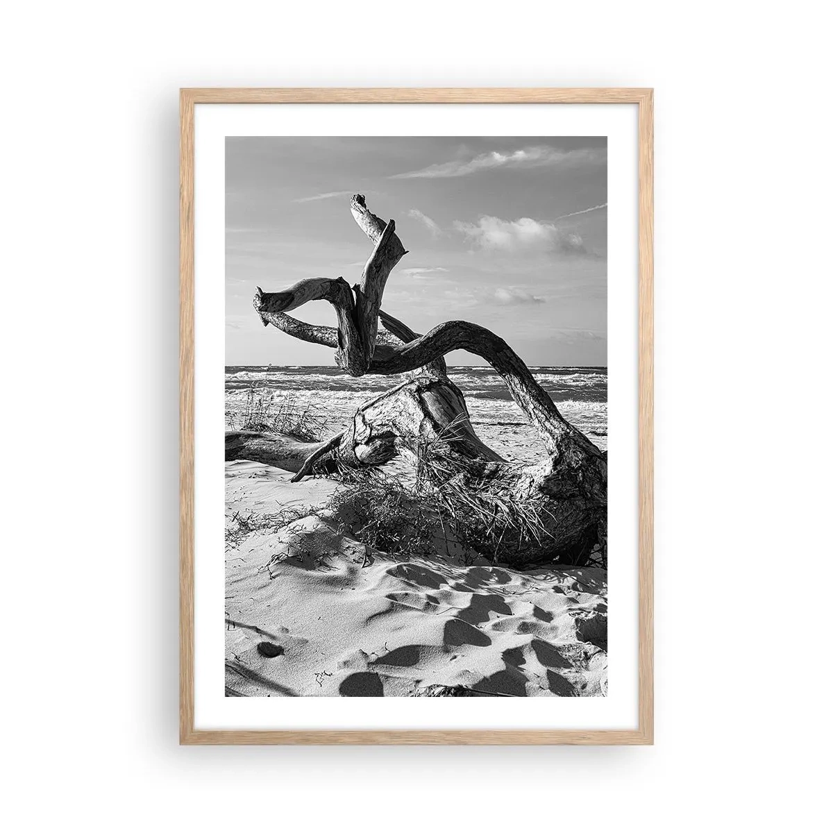 Pôster com moldura de carvalho claro - Escultura do mar - 50x70 cm
