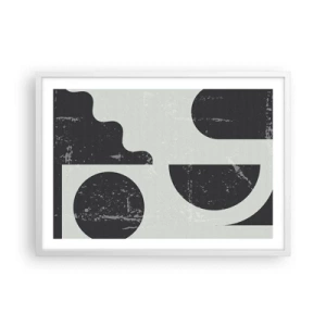 Pôster em moldura branca - Composição acima e abaixo - 70x50 cm