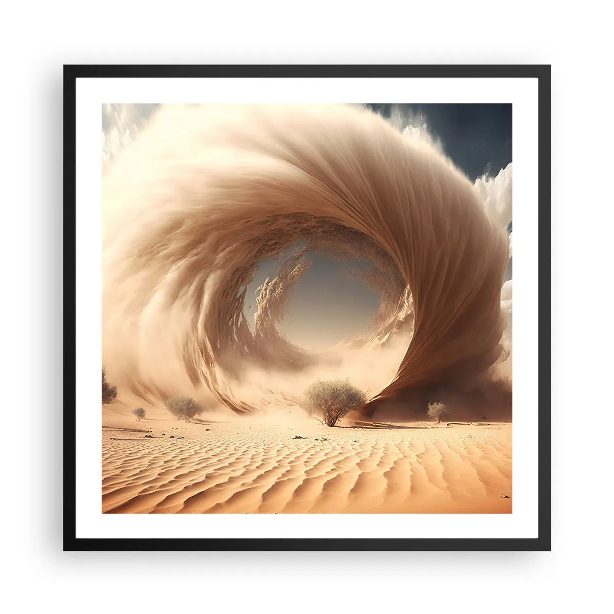 Pôster com moldura preta - Portal aberto - 60x60 cm