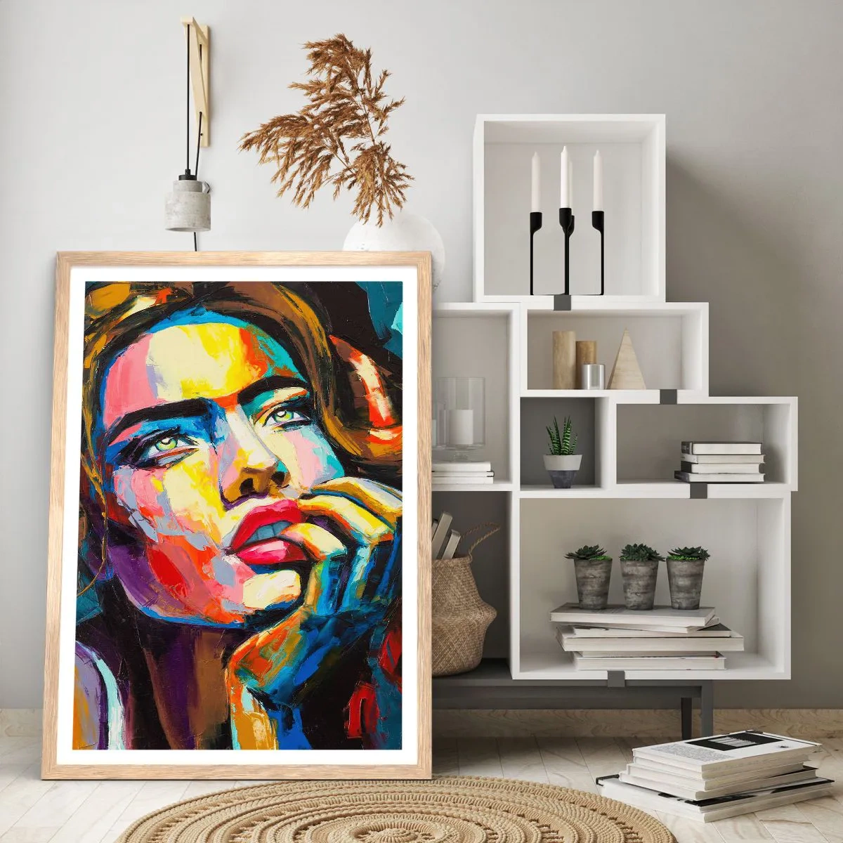 Pôster com moldura de carvalho claro - Sonhos como pássaros voando no céu - 50x70 cm
