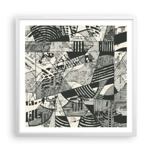 Pôster em moldura branca - A dinâmica do presente - 60x60 cm
