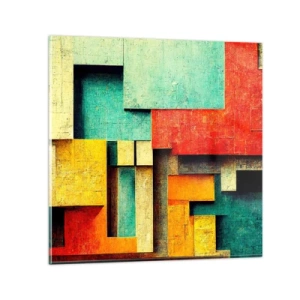 Quadro em vidro - Festival de ângulos vivos - 30x30 cm