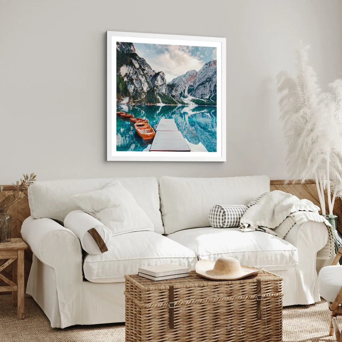 Pôster em moldura branca - Vamos mostrar-lhe a beleza - 60x60 cm