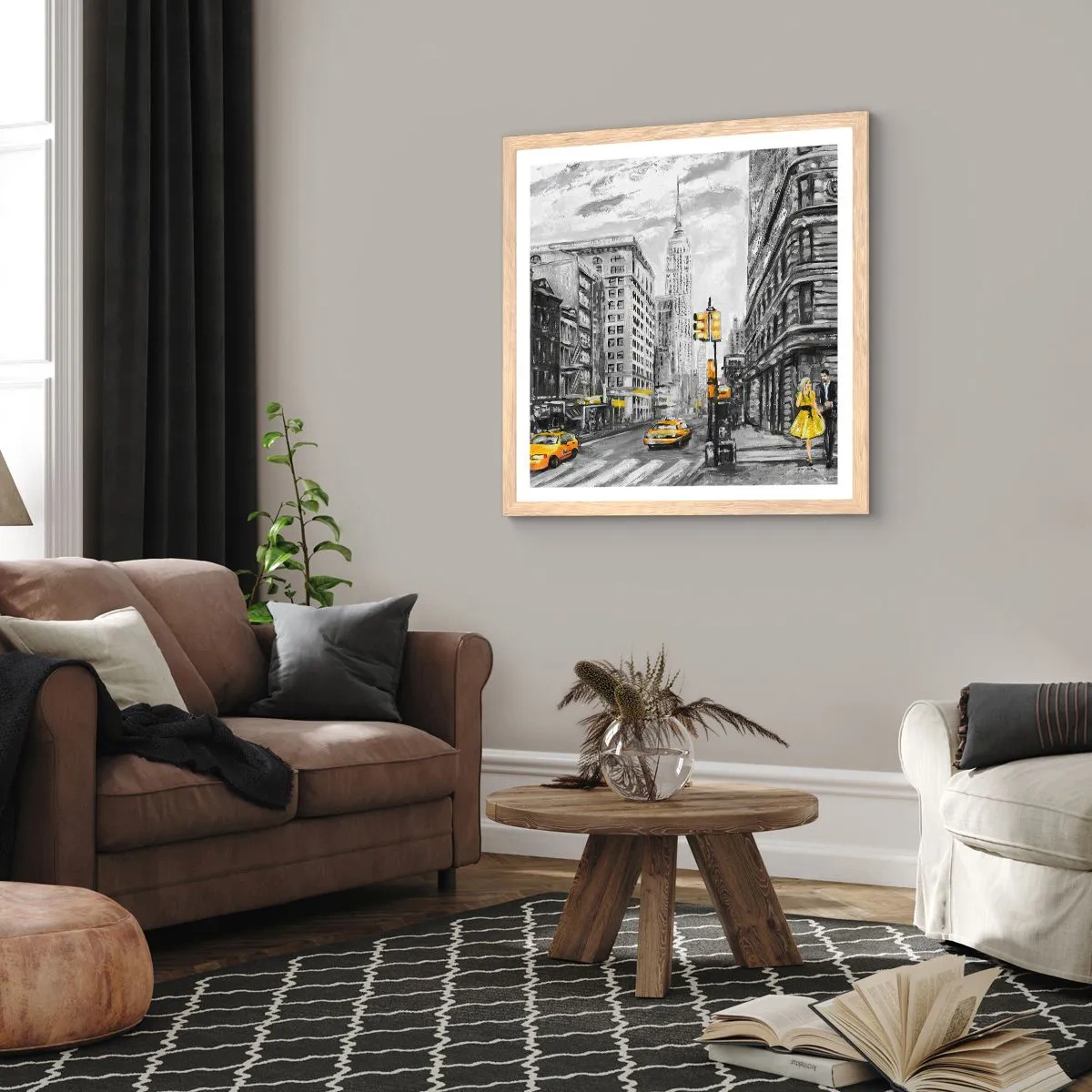 Pôster com moldura de carvalho claro - Um conto de Nova Iorque - 30x30 cm