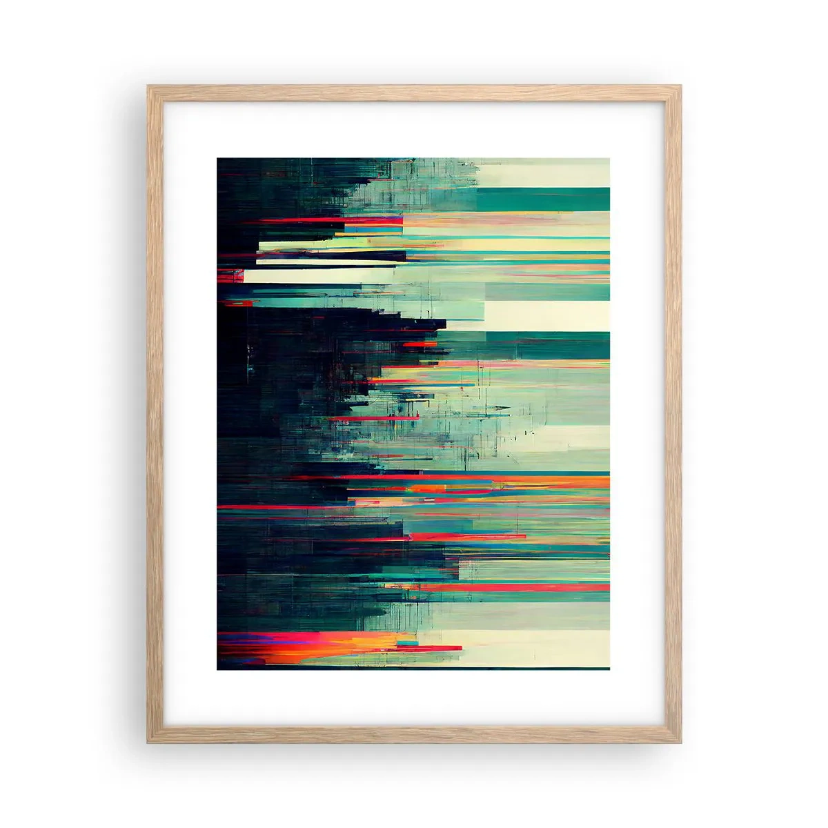 Pôster com moldura de carvalho claro - Cidade futurista - 40x50 cm