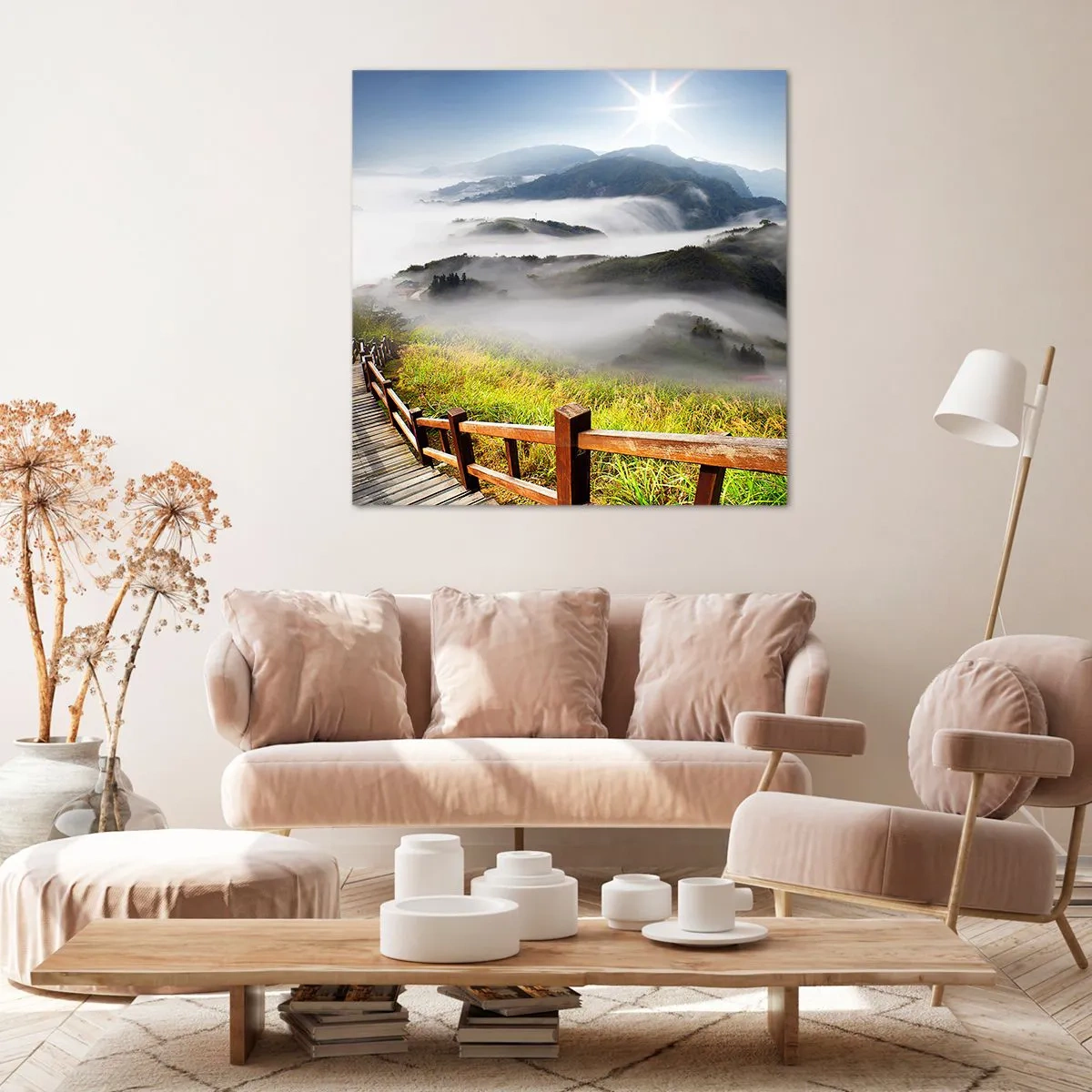 Quadro em tela - Tecido de brilho e névoa - 40x40 cm