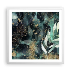 Pôster em moldura branca - Jardim Mágico - 60x60 cm