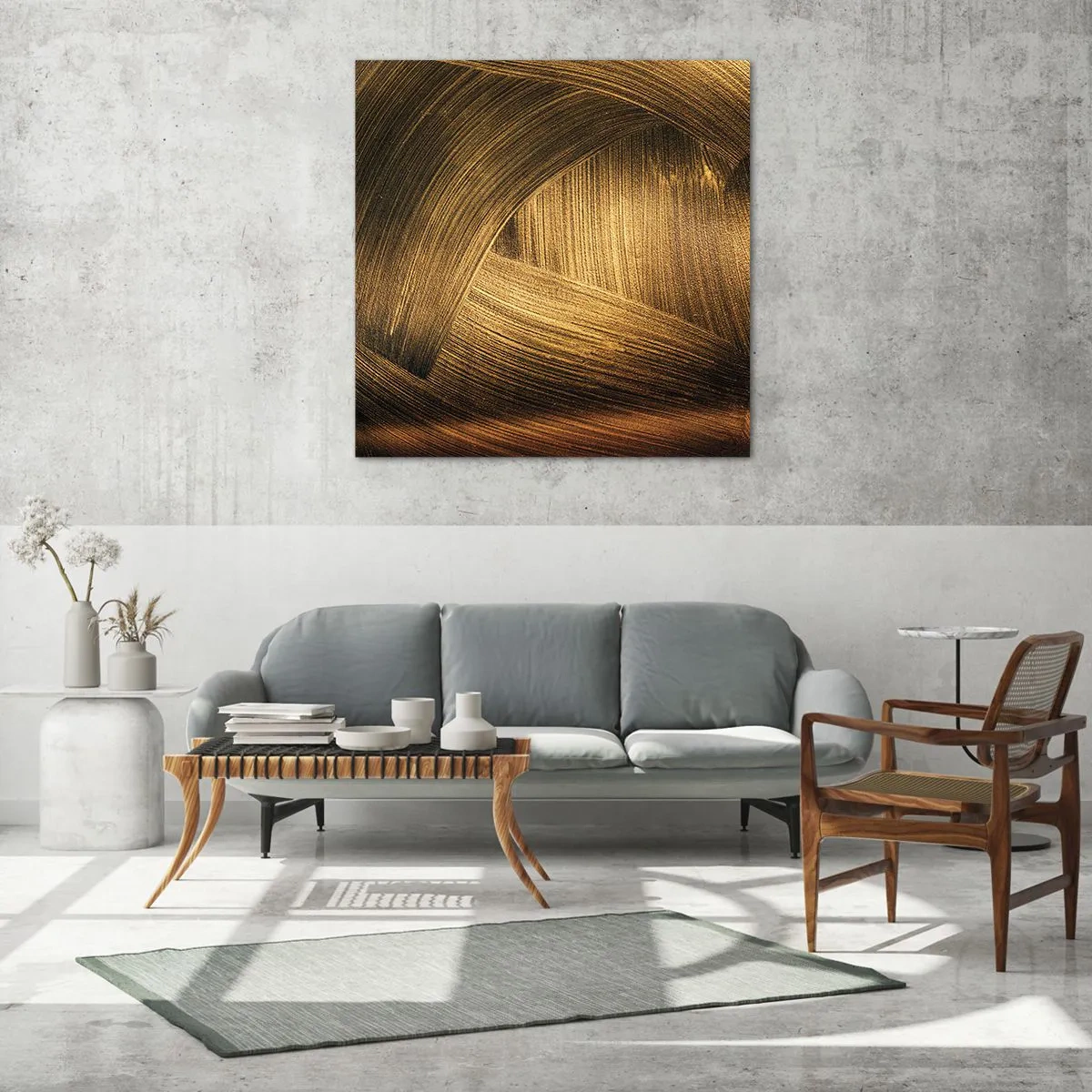 Quadro em vidro - No labirinto dourado - 30x30 cm